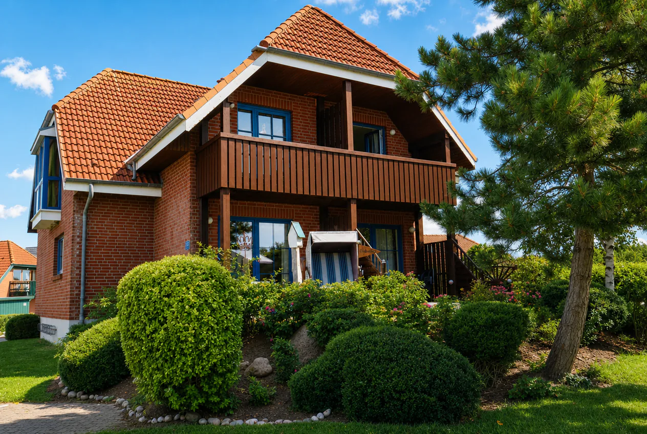 Hausansicht der Ferienwohnung Freya in Lemkenhafen